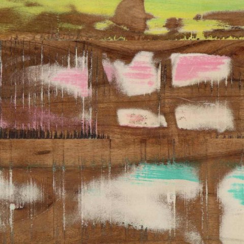 KONSOLA WIELOKOLOROWE 120X33X75CM LITE DREWNO RECYKLINGOWE