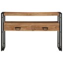 KONSOLA Z SZUFLADĄ BRĄZOWY 120X33X75CM LITE DREWNO AKACJI