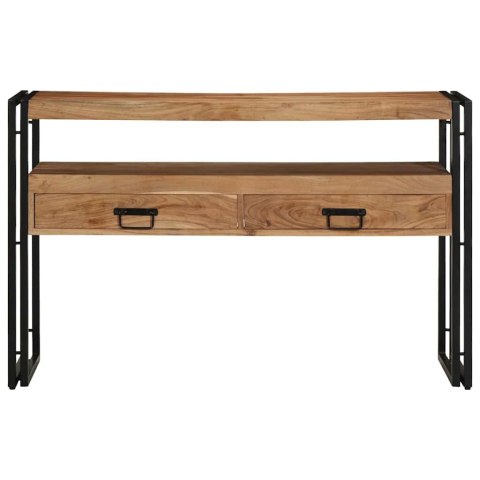 KONSOLA Z SZUFLADĄ BRĄZOWY 120X33X75CM LITE DREWNO AKACJI