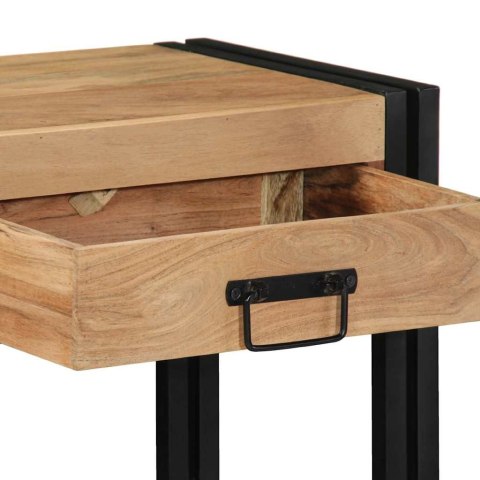 KONSOLA Z SZUFLADĄ BRĄZOWY 90X33X75CM LITE DREWNO AKACJI