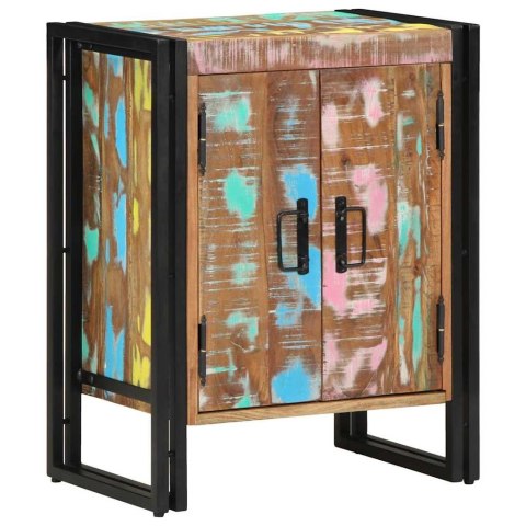 SZAFKA NA BUTY Z PÓŁKĄ WIELOKOLOROWE LITE DREWNO Z ODZYSKU