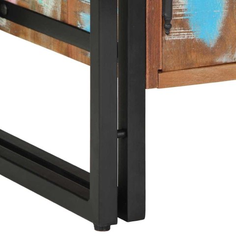 SZAFKA NA BUTY Z PÓŁKĄ WIELOKOLOROWE LITE DREWNO Z ODZYSKU