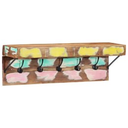 WIESZAK NA PŁASZCZE Z PÓŁKĄ BRĄZOWY LITE DREWNO Z ODZYSKU