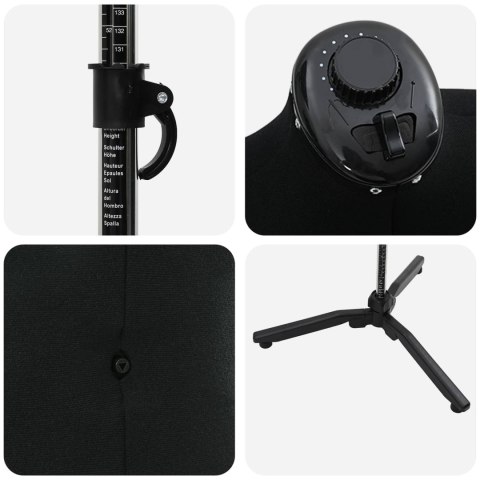 MANEKIN KRAWIECKI REGULOWANY CZARNY 37.5-45.5 CALI TKANINA