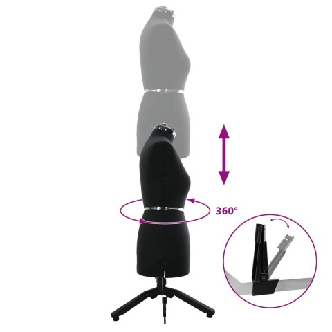 MANEKIN KRAWIECKI REGULOWANY CZARNY M AKSAMIT