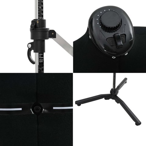 MANEKIN KRAWIECKI REGULOWANY CZARNY S AKSAMIT