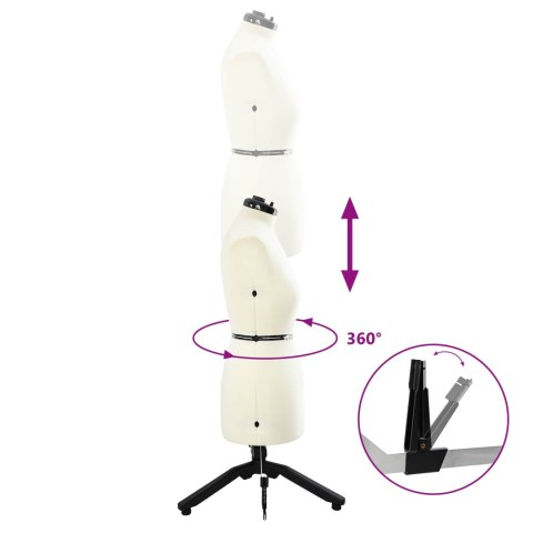 MANEKIN KRAWIECKI REGULOWANY KREMOWY M AKSAMIT