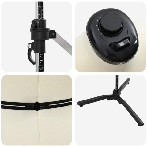 MANEKIN EKSPOZYCYJNY WYSTAWOWY POPIERSIE KRAWIECKIE REGULOWANY S AKSAMIT 95-160CM