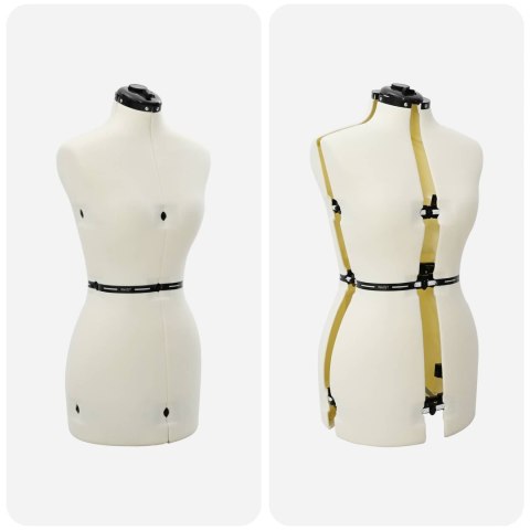 MANEKIN EKSPOZYCYJNY WYSTAWOWY POPIERSIE KRAWIECKIE REGULOWANY S AKSAMIT 95-160CM