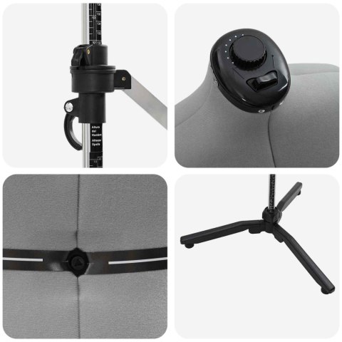 MANEKIN KRAWIECKI REGULOWANY SZARY M AKSAMIT