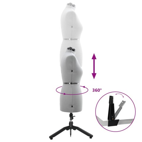 MANEKIN KRAWIECKI REGULOWANY SZARY M AKSAMIT