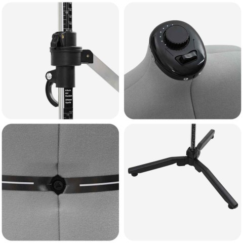 MANEKIN KRAWIECKI REGULOWANY SZARY S AKSAMIT