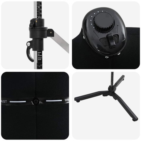 VidaXL Kobieca Regulowana Forma Sukienki Czarny l Aksamit