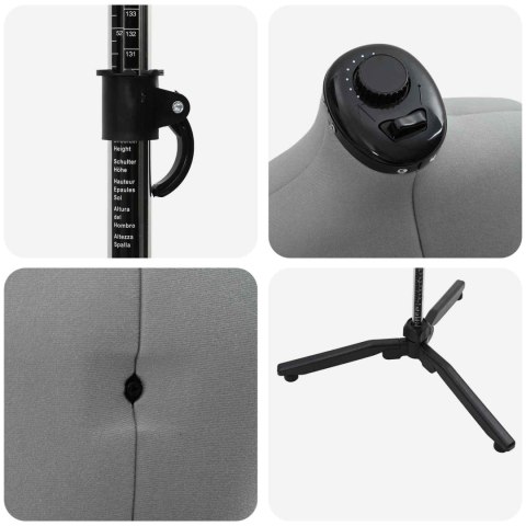 VidaXL Kobieca Regulowana Forma Sukienki Szary 37.5-45.5 cali tkanina