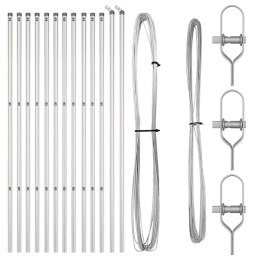 SŁUPEK OGRODZENIOWY. 13 SZT. SREBRNY STAL