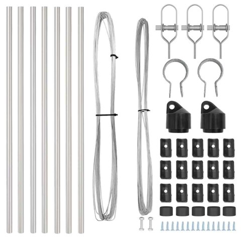 SŁUPEK OGRODZENIOWY. 7 SZT. SREBRNY STAL