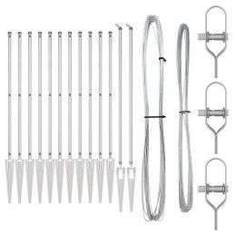 SŁUPEK OGRODZENIOWY. 13 SZT. SREBRNY STAL