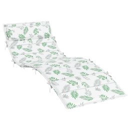 PODUSZKA NA LEŻAK SŁONECZNY BIAŁO-ZIELONY 178X60X4CM