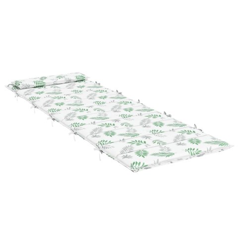 PODUSZKA NA LEŻAK SŁONECZNY BIAŁO-ZIELONY 178X60X4CM