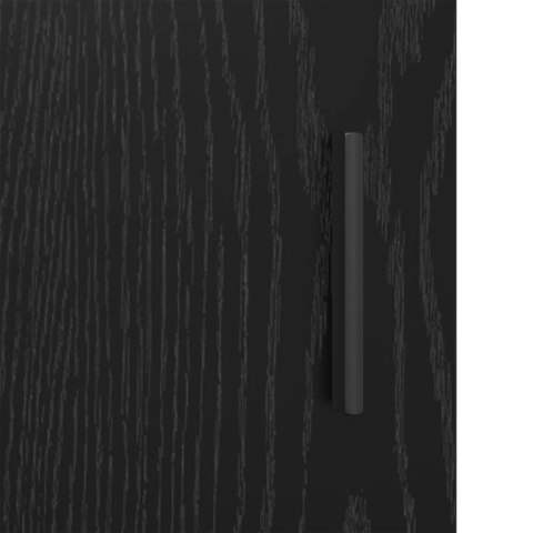 ZESTAW MEBLI ŁAZIENKOWYCH Z PÓŁKĄ Z DRZWIAMI 3 SZT. CZARNY DĄB