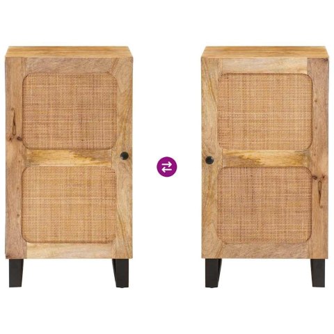 SZAFKA KOMODA Z PRZECHOWYWANIEM BRĄZOWY 40X33X75CM DREWNO Z MANGO