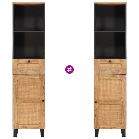 SZAFKA ŁAZIENKOWA BRĄZOWY 38X33X160CM DREWNO Z MANGO