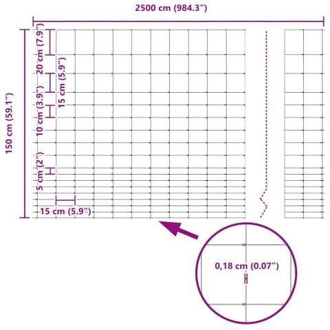 OGRODZENIE PASTWISKOWE SREBRNY 25X1,5M STAL GALWANIZOWANA