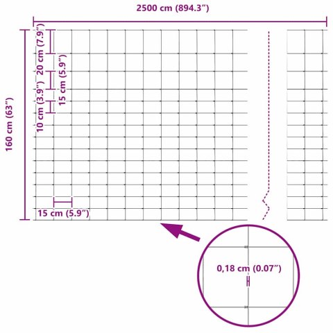 OGRODZENIE PASTWISKOWE SREBRNY 25X1,6M STAL GALWANIZOWANA