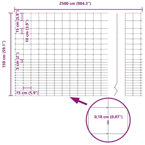 OGRODZENIE PASTWISKOWE SREBRNY 25X1,6M STAL GALWANIZOWANA