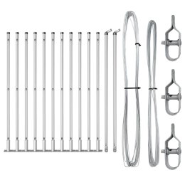 SŁUPEK OGRODZENIOWY. 13 SZT. SREBRNY STAL