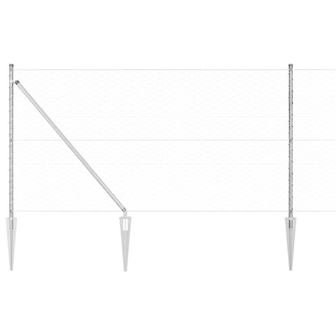 SŁUPEK OGRODZENIOWY. SREBRNY 50X1M (SIATKA 50MM) STAL