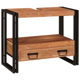 SZAFKA TOALETKI BRĄZOWY 71X33X58CM LITE DREWNO AKACJI