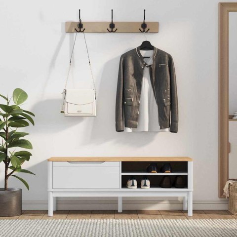 ŁAWKA DO KORYTARZA BIAŁY 115X40X45CM LITE DREWNO SOSNOWE