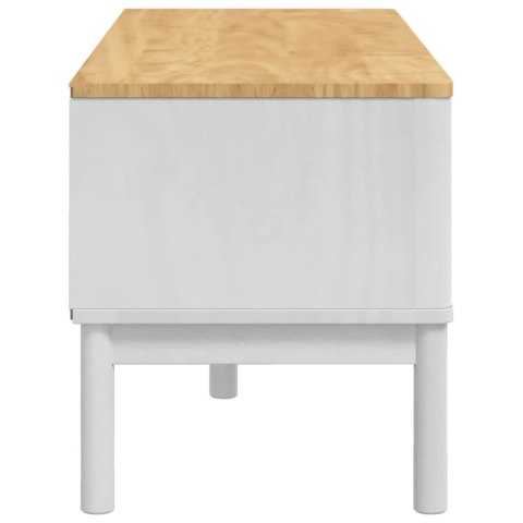 ŁAWKA DO KORYTARZA BIAŁY 115X40X45CM LITE DREWNO SOSNOWE