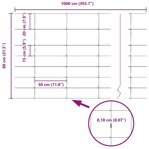 OGRODZENIE PASTWISKOWE SREBRNY 100X0,8M STAL GALWANIZOWANA