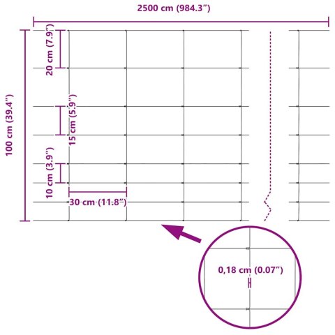 OGRODZENIE PASTWISKOWE SREBRNY 100X1M STAL GALWANIZOWANA