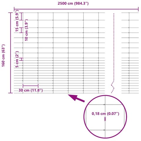 OGRODZENIE PASTWISKOWE SREBRNY 25X1,6M STAL GALWANIZOWANA