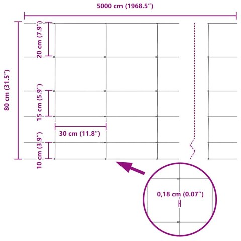 OGRODZENIE PASTWISKOWE SREBRNY 50X0,8M STAL GALWANIZOWANA