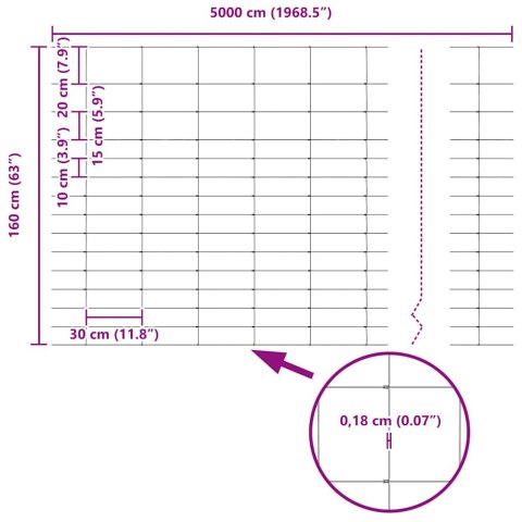 OGRODZENIE PASTWISKOWE SREBRNY 50X1,6M STAL GALWANIZOWANA