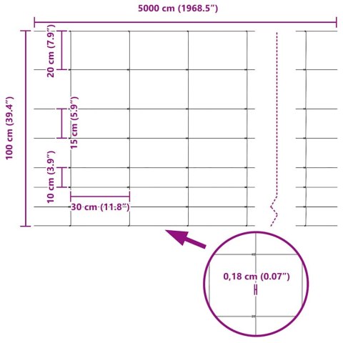 OGRODZENIE PASTWISKOWE SREBRNY 50X1M STAL GALWANIZOWANA