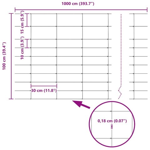OGRODZENIE PASTWISKOWE SREBRNY 50X1M STAL GALWANIZOWANA