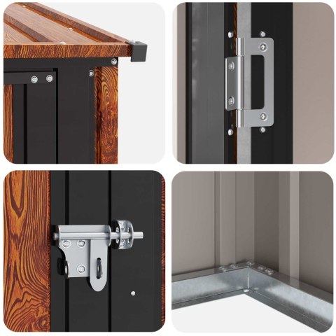 SCHOWKI OGRODOWE BRĄZOWY 103X86X200CM METAL