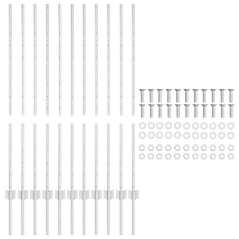 SŁUPEK OGRODZENIOWY. 11 SZT. SREBRNY 120CM STAL