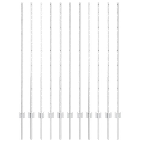 SŁUPEK OGRODZENIOWY. 11 SZT. SREBRNY 140CM STAL