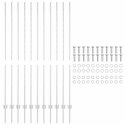 SŁUPEK OGRODZENIOWY. 11 SZT. SREBRNY 150CM STAL