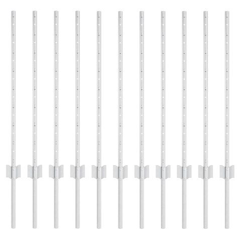 SŁUPEK OGRODZENIOWY. 11 SZT. SREBRNY 80CM STAL