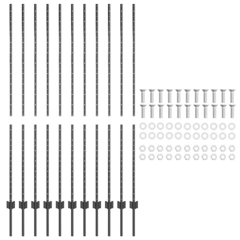SŁUPEK OGRODZENIOWY. 11 SZT. SZARY 160CM STAL