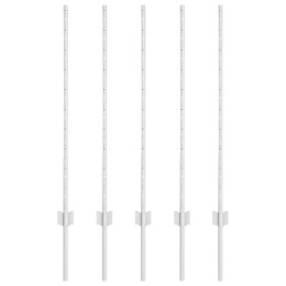 SŁUPEK OGRODZENIOWY. 5 SZT. SREBRNY 100CM STAL