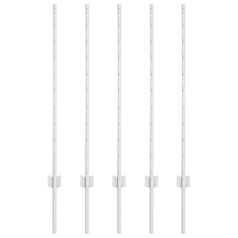 SŁUPEK OGRODZENIOWY. 5 SZT. SREBRNY 100CM STAL