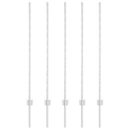 SŁUPEK OGRODZENIOWY. 5 SZT. SREBRNY 120CM STAL